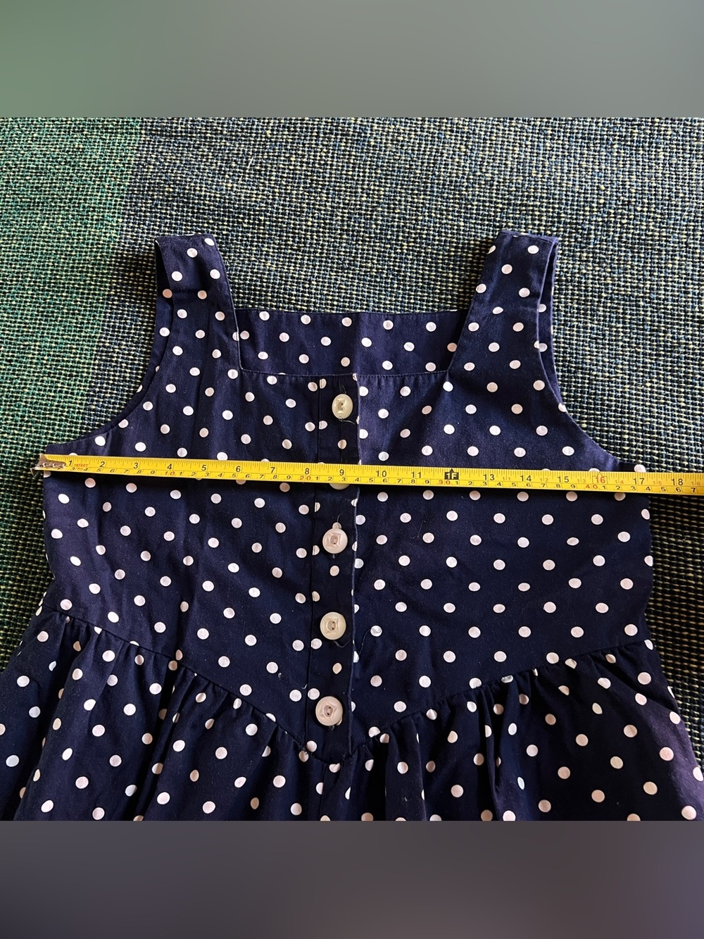 Vtg 90s Navy Polka Dot Sleeveless Jumpsuit Playsuit - Size Medium - Picture 3 of 7